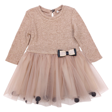 Girls' bomber sweater dress beige Guliwerkids 12998-161224-1