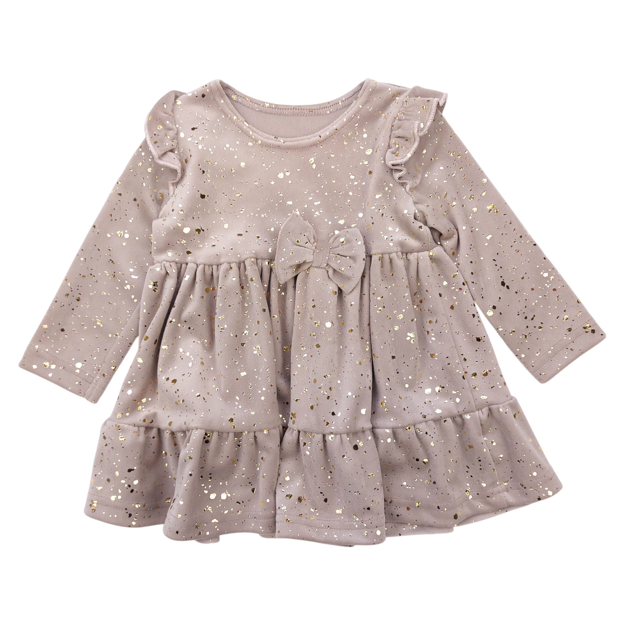 Velvet dress for girls beige Mona 22154-151124-1