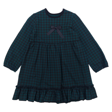 Checkered dress for girls green Guliwerkids 12996-161224-48