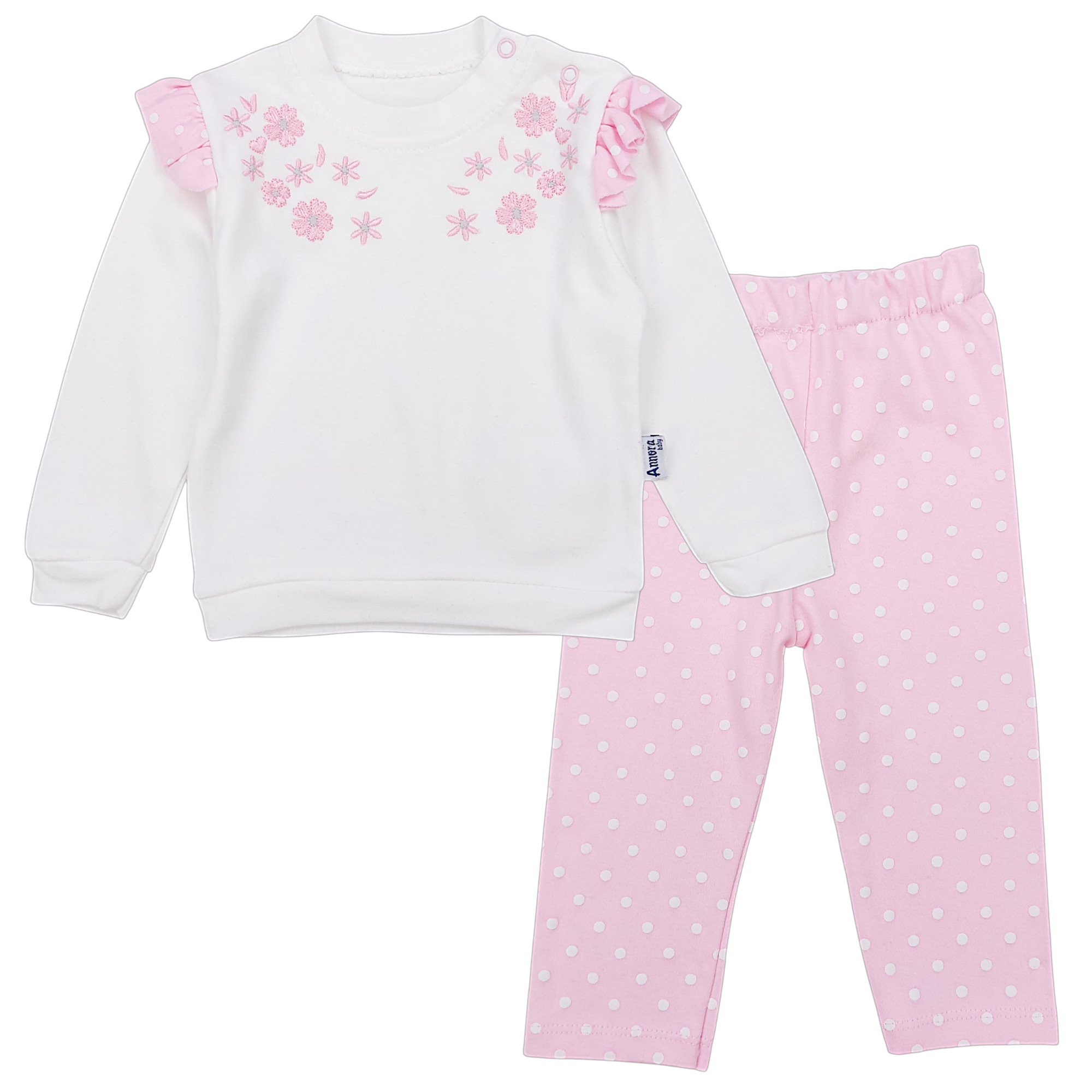 Baumwollset mit Stickerei, mädchenhaft rosa, Annora 720-7125-40