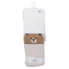 Teddy bear tights for girls cappuccino Pier Lone 1581-181224-7