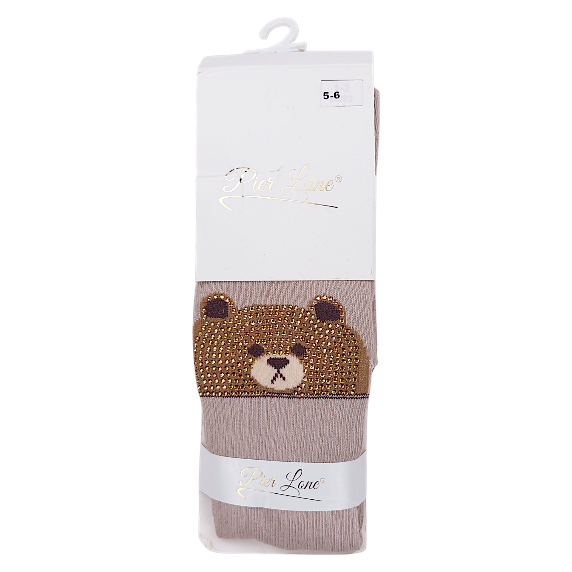 Teddy bear tights for girls beige Pier Lone 1581-181224-1