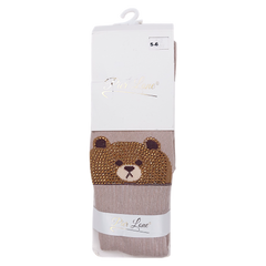 Teddy bear tights for girls beige Pier Lone 1581-181224-1