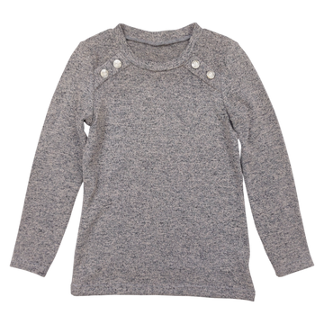 Girls' gray sweater blouse Klaudynka 89356-61224-49