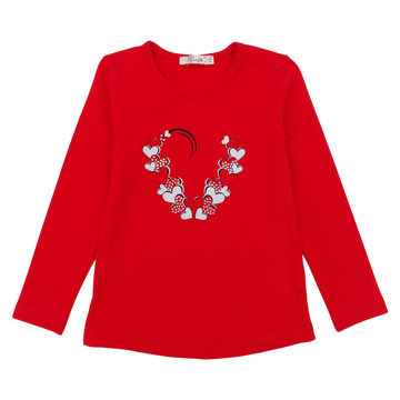 Cotton blouse girls hearts red Barmy Kids 1523-181224-18