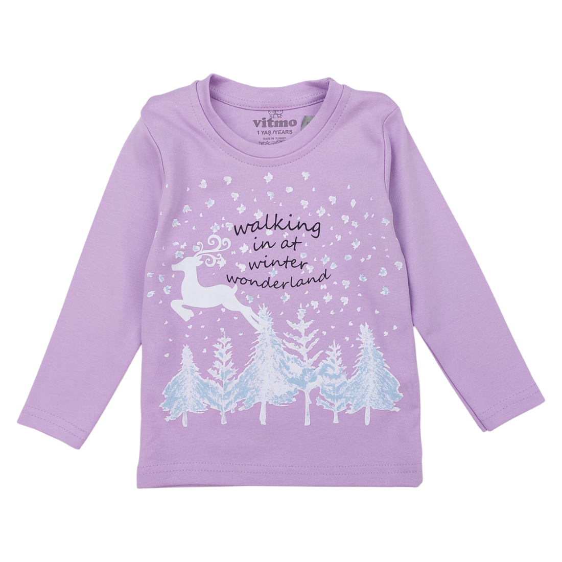 Christmas reindeer pajamas for girls purple Vitmo 36056-271124-20