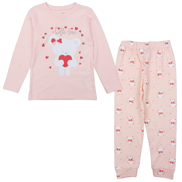 Teddy bear pajama for girls apricot Vitmo 6582-271124-33