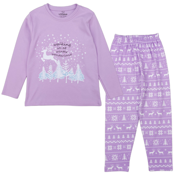 Christmas pajamas Reindeer girls purple Vitmo 36070-271124-20