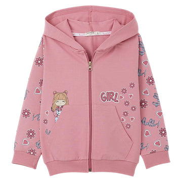 Girls' zip-up sweatshirt dark pink Breeze 21391-12225-10