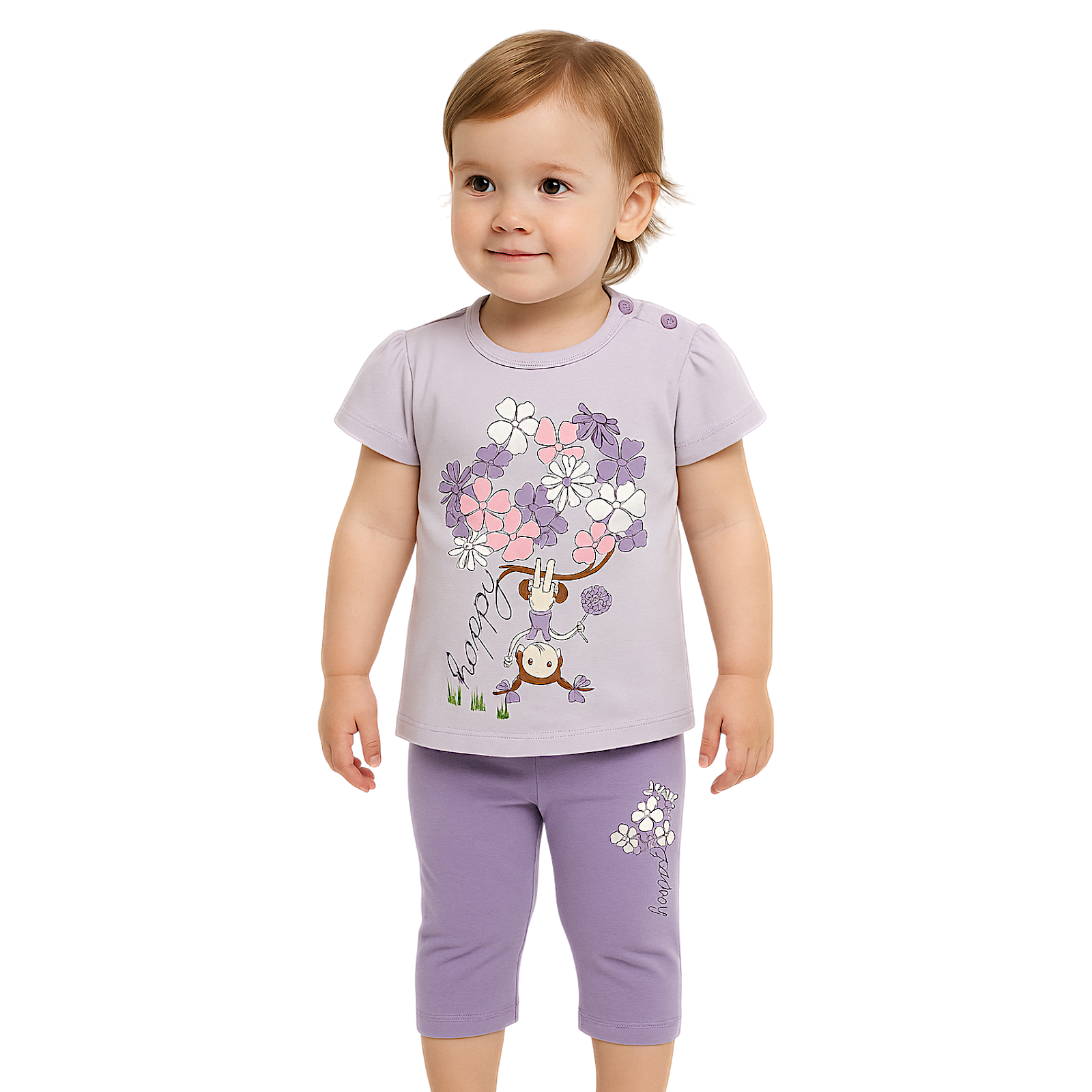 Komplet z capri dziewczęcy fiolet Breeze 21529-3625-20