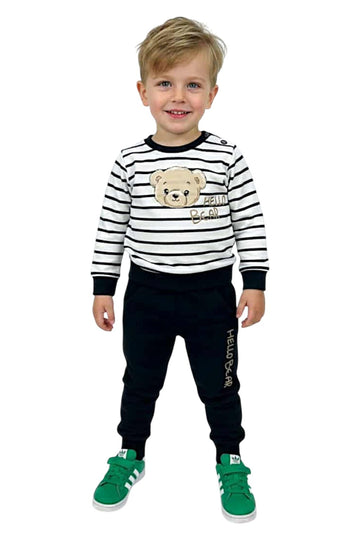 Dres chłopięcy czarny w paski Breeze 22487-3326-14