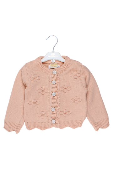 Sweter rozpinany dziewczęcy morela Angora gold 2417-11925