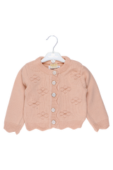 Sweter rozpinany dziewczęcy morela Angora gold 2417-11925