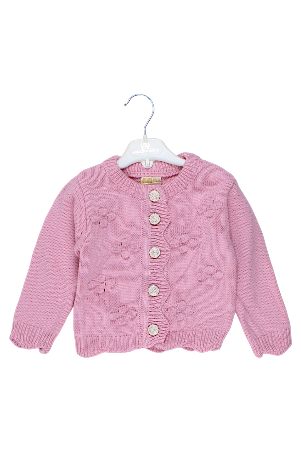 Sweter rozpinany dziewczęcy różowy Angora Gold 2417-11925