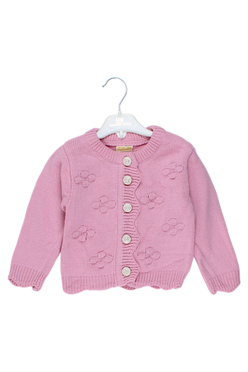 Sweter rozpinany dziewczęcy różowy Angora Gold 2417-11925
