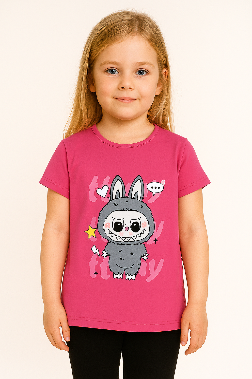 Girl's doll t-shirt fuchsia Exlusiw 2417-12625