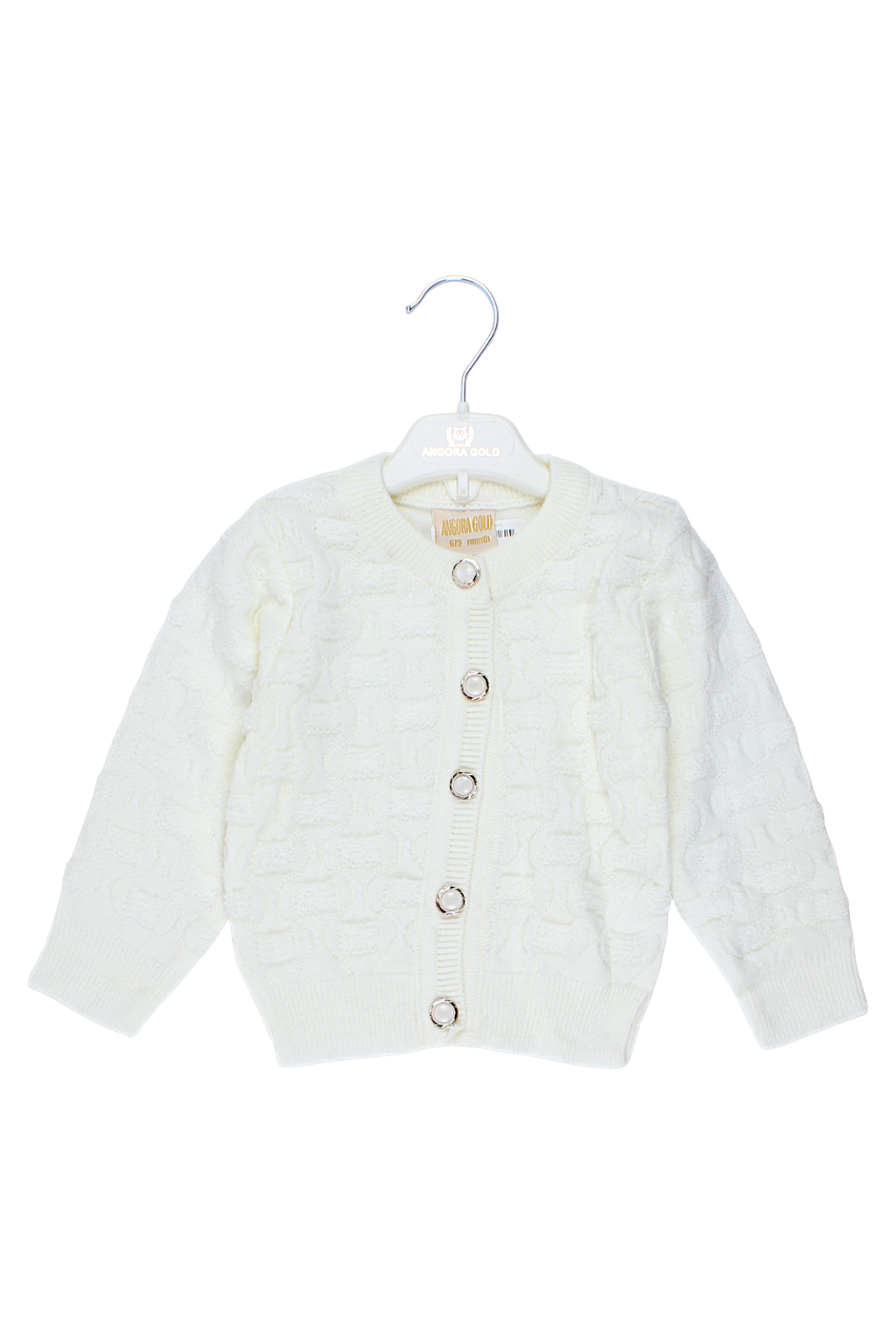 Sweter rozpinany dziewczęcy kremowy Angora Gold 2420-11925