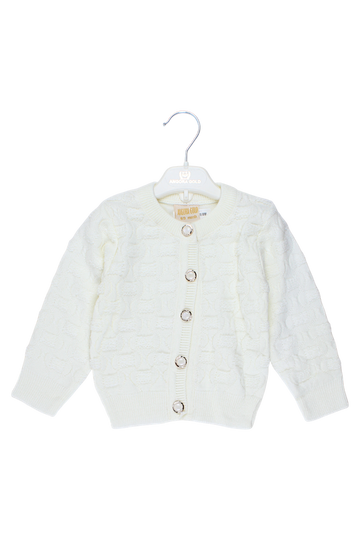 Sweter rozpinany dziewczęcy kremowy Angora Gold 2420-11925
