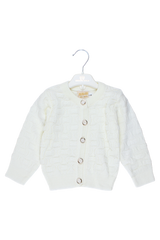 Sweter rozpinany dziewczęcy kremowy Angora Gold 2420-11925