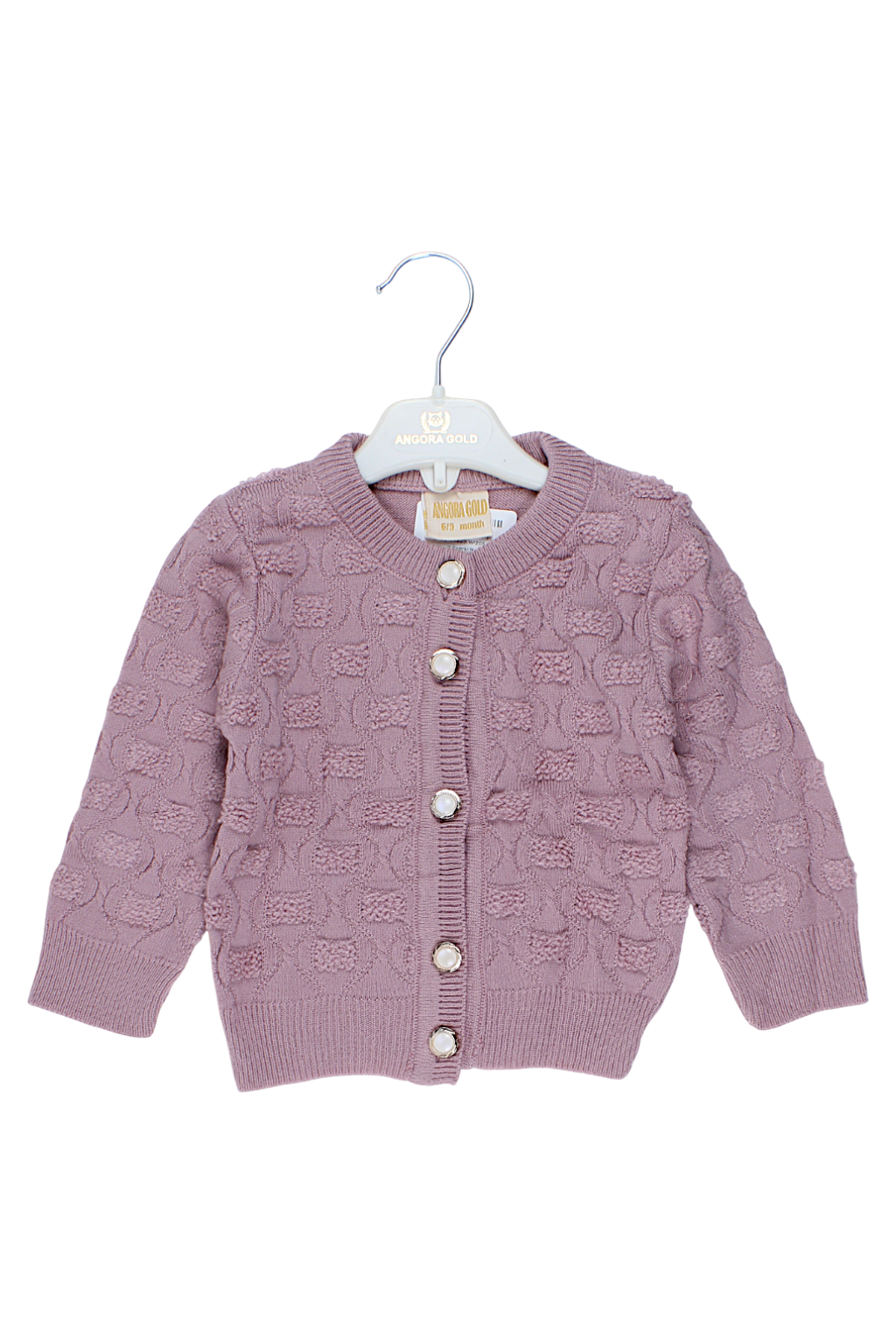 Sweter rozpinany dziewczęcy wrzos Angora gold 2420-11925