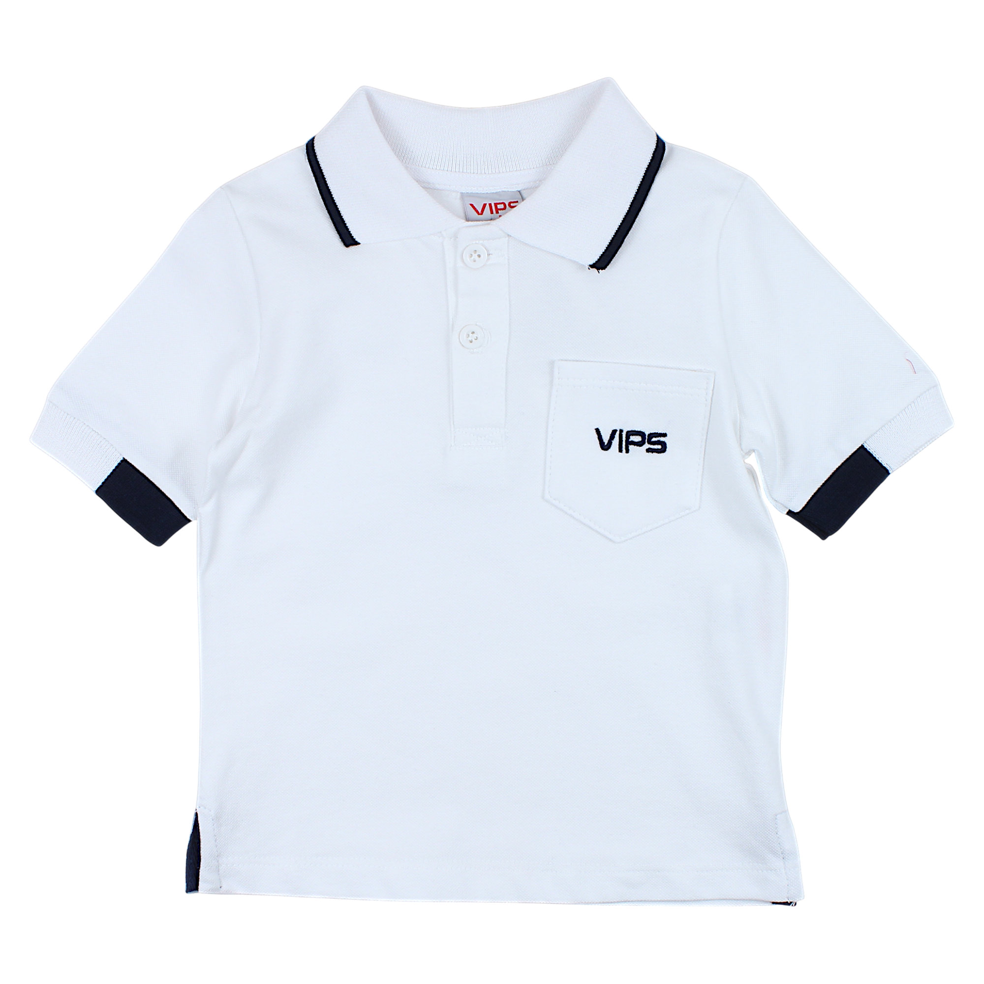 Koszulka polo Vips chłopięca biały Pengim 245630-14425-3