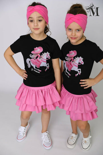 Spódnico-szorty dziewczęce fuksja MałaMi 2628-5326-21