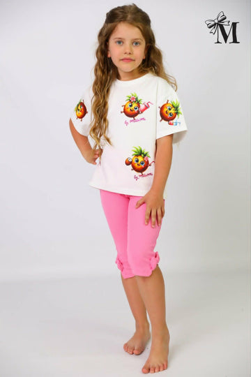Bluzka oversize z kokosami dziewczęca krem MalaMi 2848-29526