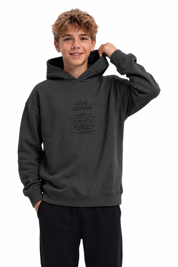 Bluza kaptur ocieplana chłopięca grafit Lidmar 3089-25826