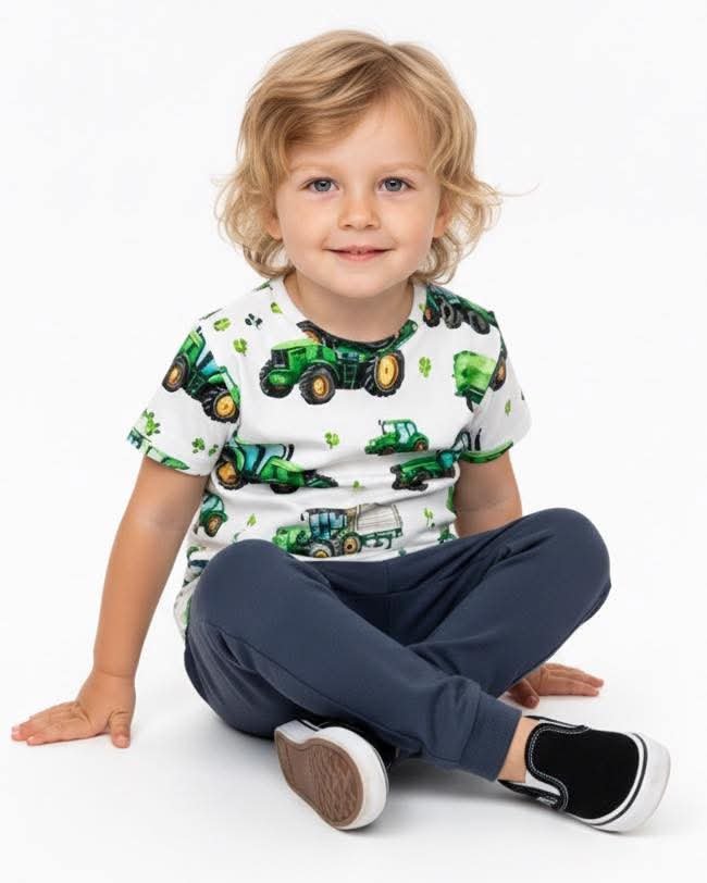 Koszulka traktor chłopięca zielona Chrisma Kids 3139-12226