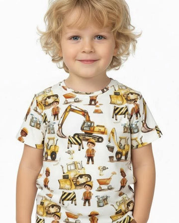 Koszulka koparka chłopięca żółta Chrisma Kids 3143-12226-50