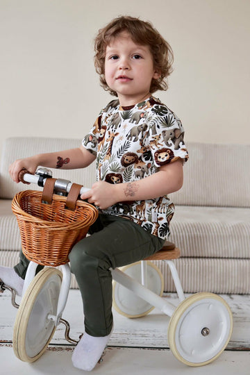 Koszulka zwierzątka chłopięca oliwka Chrisma 3146-23226-36