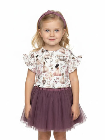 Koszulka księżniczka dziewczęca pudrowy róż Chrisma 3148-23226