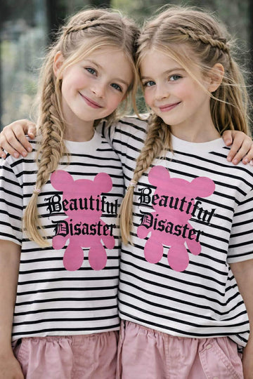 T-shirt z misiem dziewczęca biały Qbakids 3152-25226-3