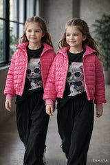 Kurtka bomberka dziewczęca fuksja Qbakids 3156-25226