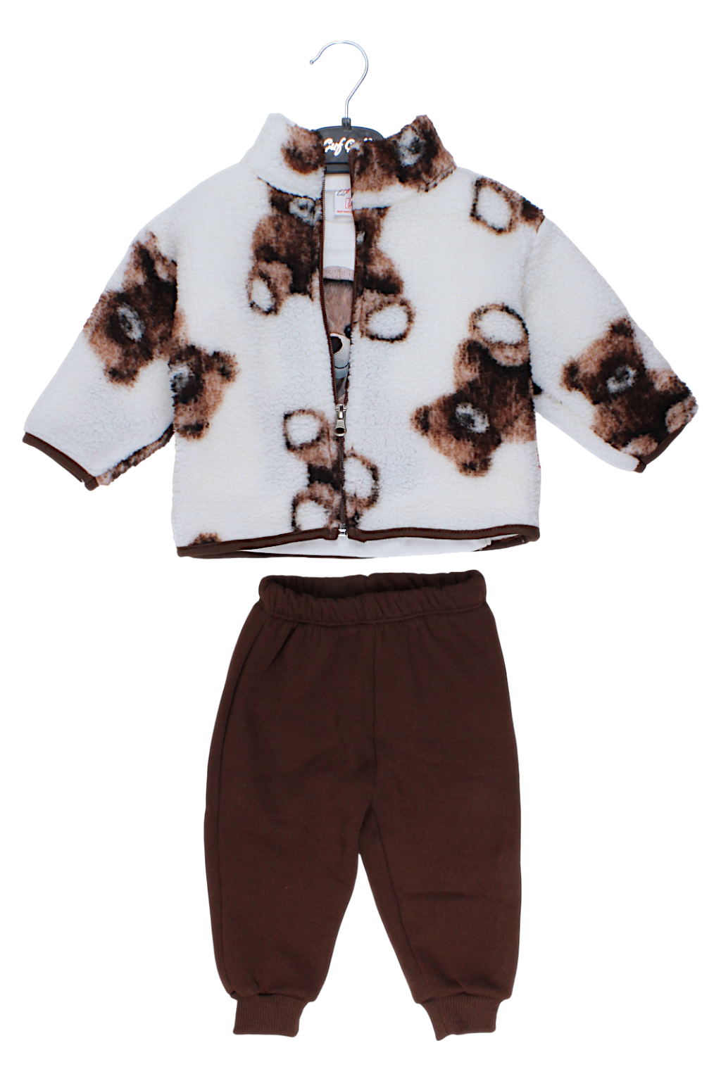Komplet bluza polar Miś chłopięcy czekolada Cuf cuf 3219-11925