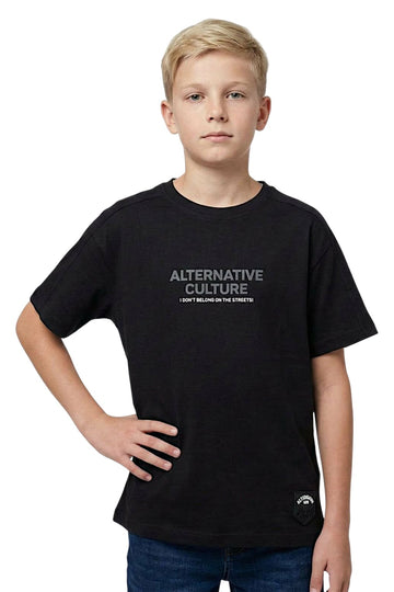 T-shirt Alternativ chłopięca czarny LMR 4082-21326