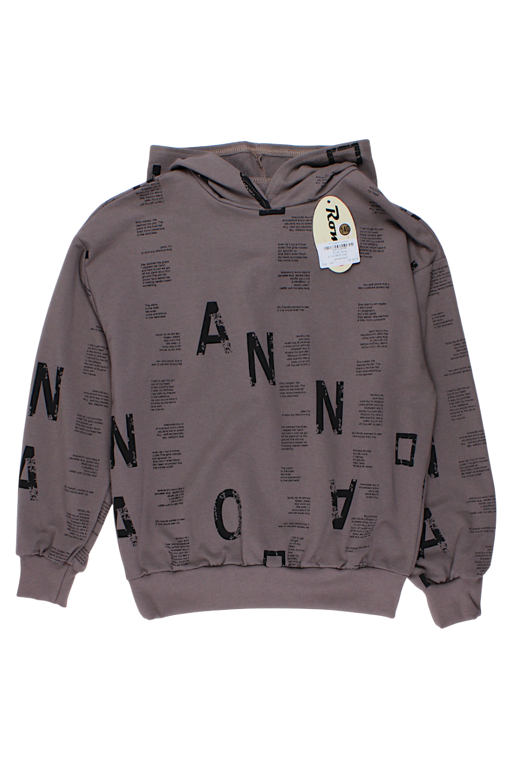 Bluza napisy chłopięca brązowa Romi 4118-28825-4
