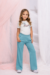 Spodnie dzwony dziewczęce morski Chillaout 4169-20326