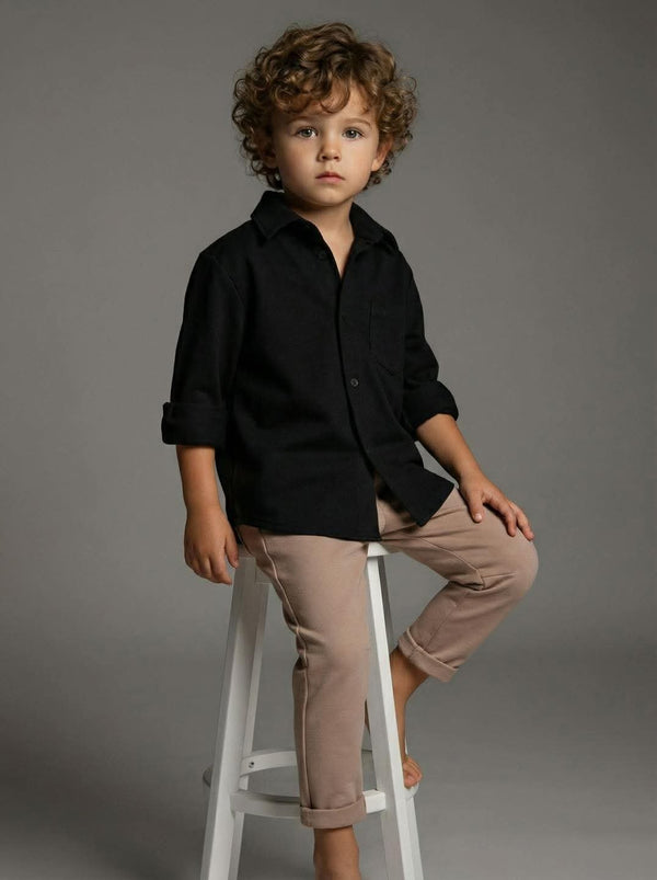 Spodnie eleganckie z Lacosty chłopięce beż Mimi 4178-21326-1