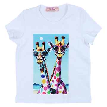 Fröhliche Bluse mit 2 Giraffen für Mädchen, weiß Your Word 4323-28425-3