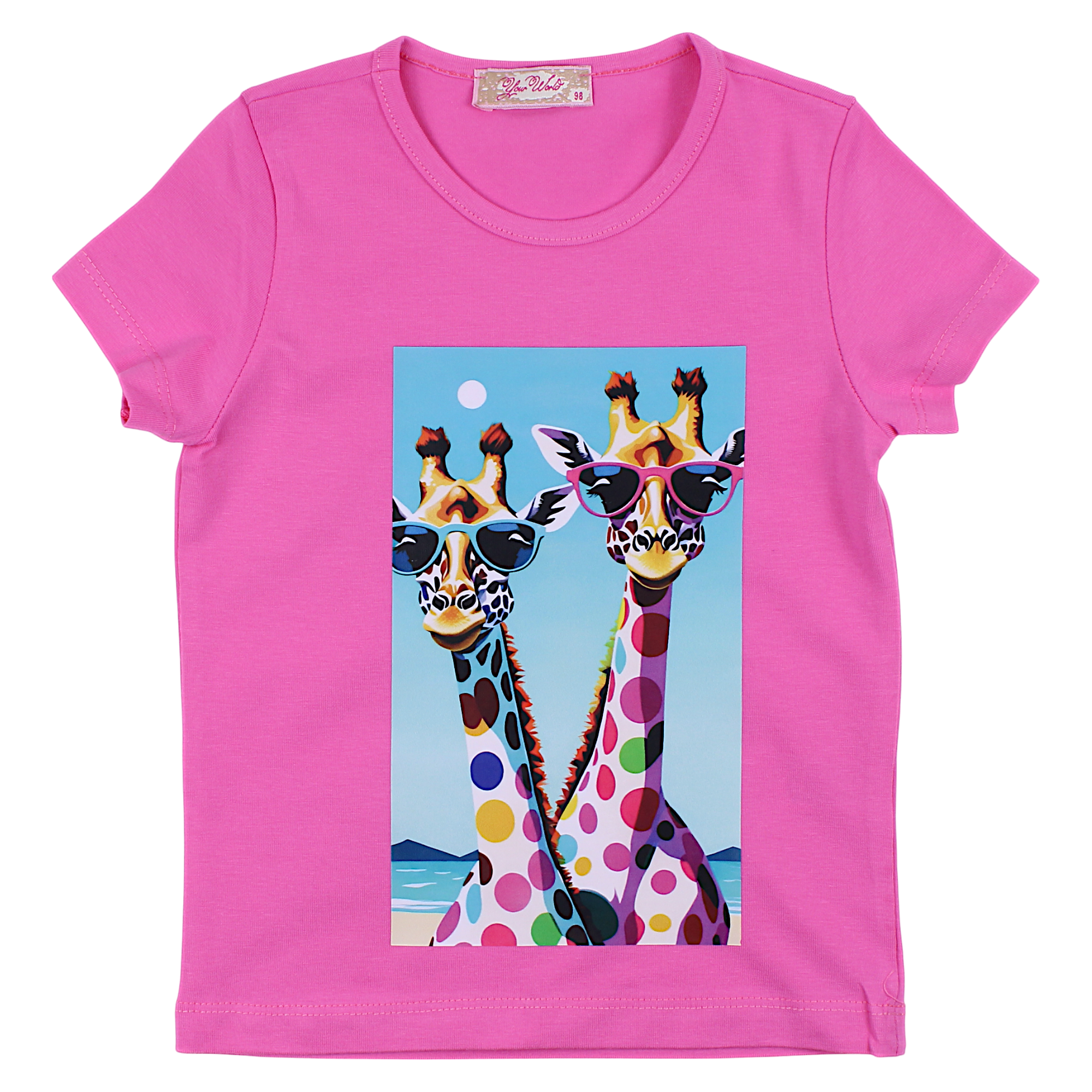 Cheerful blouse 2 giraffes girl fuchsia Your Word 4323-28425-21