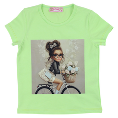Girls' bicycle blouse lime Your Word 4323-14425