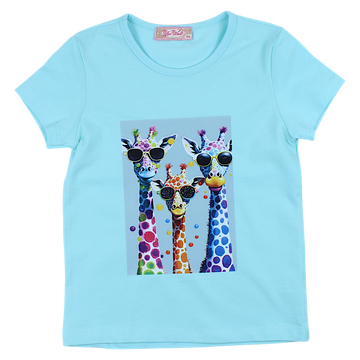 Mädchenbluse mit 3 Giraffen, türkis Your Word 4323-28425-44