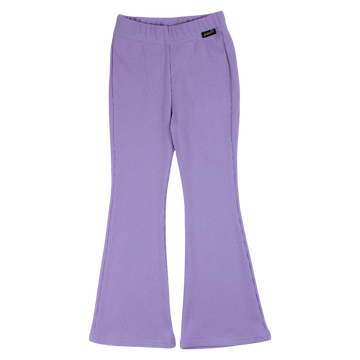Girls' flared trousers striped lilac Lambda 4350-6525-29