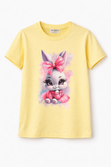 Koszulka królik dziewczęca żółta Gremtex 4357-13326-50