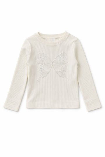 Bluzka prążek motyl dziewczęca krem, producent E/G 44790-121225-28