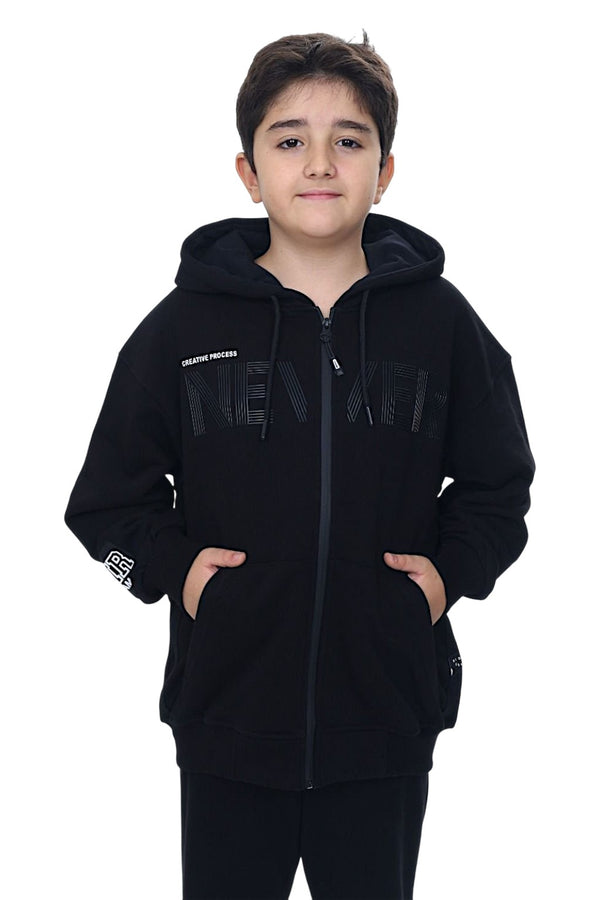 Bluza rozsuwana Never chłopięca czarna LMR 4846-21326