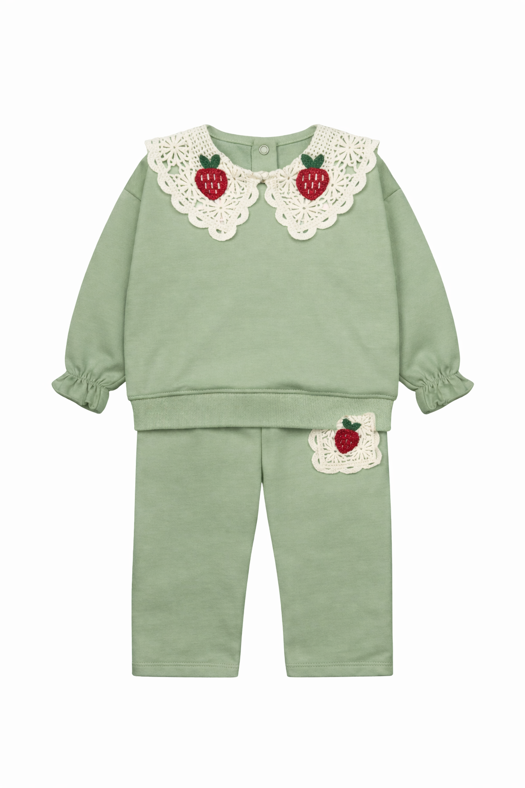 Komplet truskawka dziewczęce szałwia Murat Baby 10388-26326