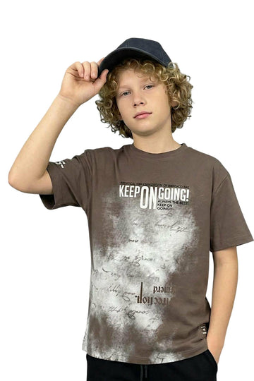 T-shirt chłopięca cappuccino Busen 4069-21326