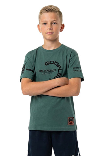 T-shirt Godflesh chłopięca zielony, producent LMR, numer produktu 4084-21326-48